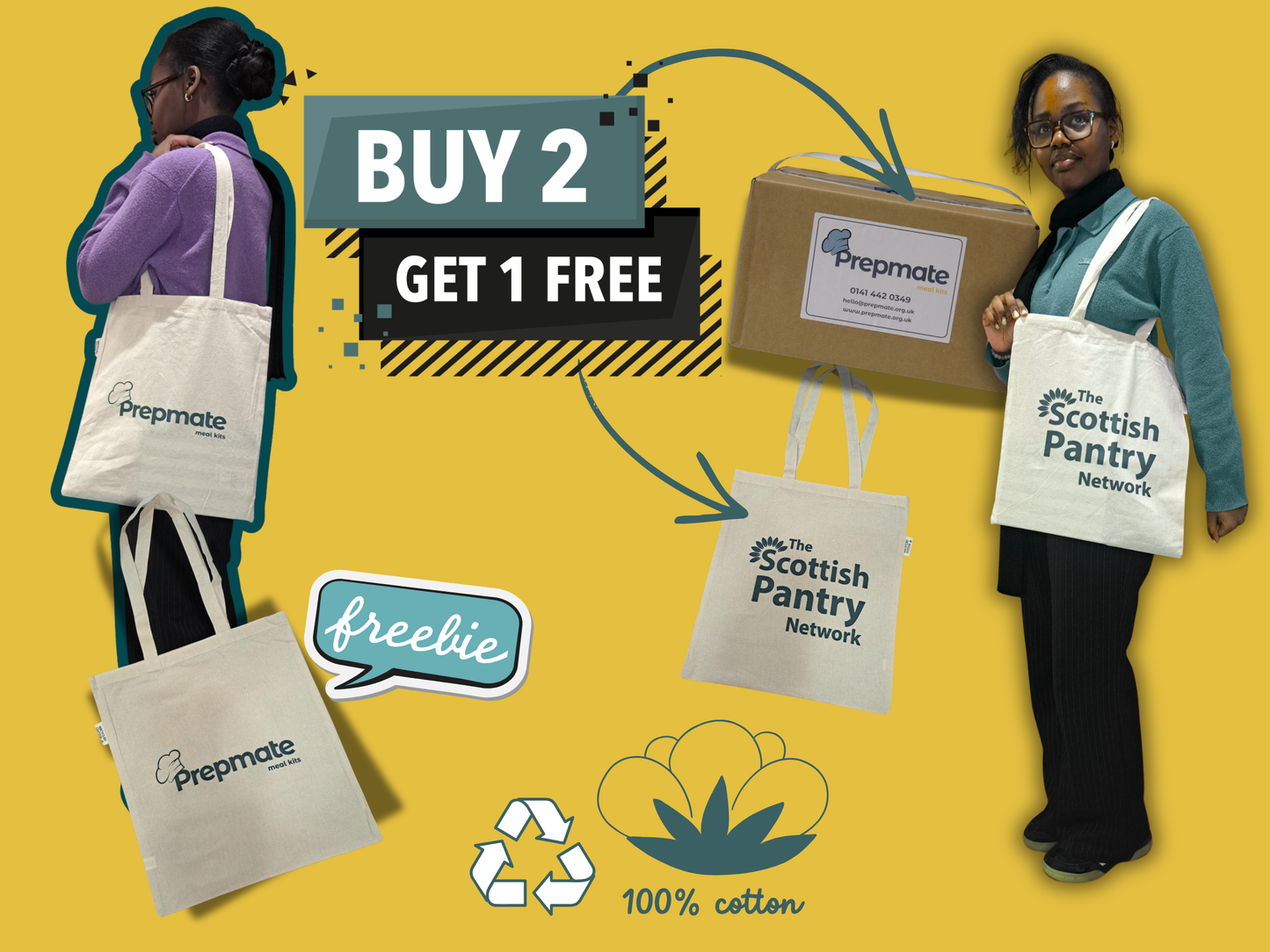 TOTE bag The Scottish Pantry Network x Prepmate